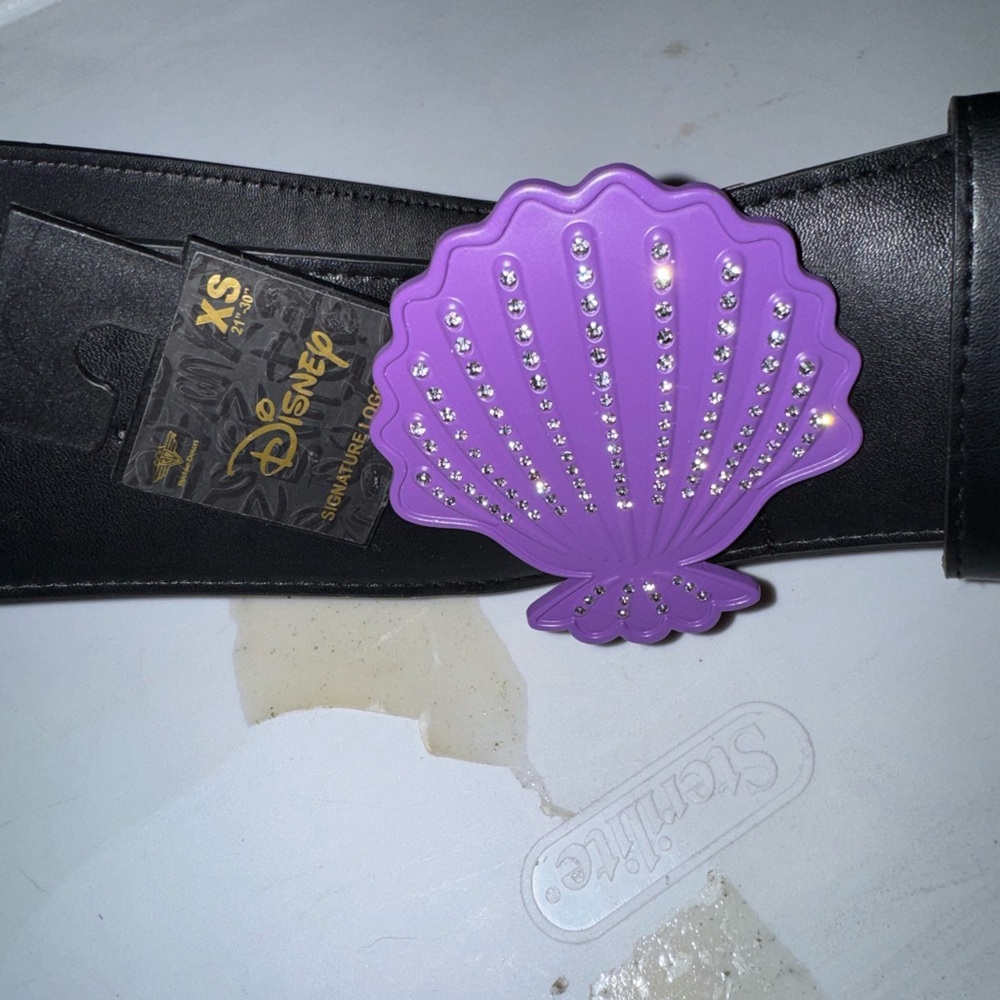 Disney Purple Rhinestone Shell Belt Buckle Ariel